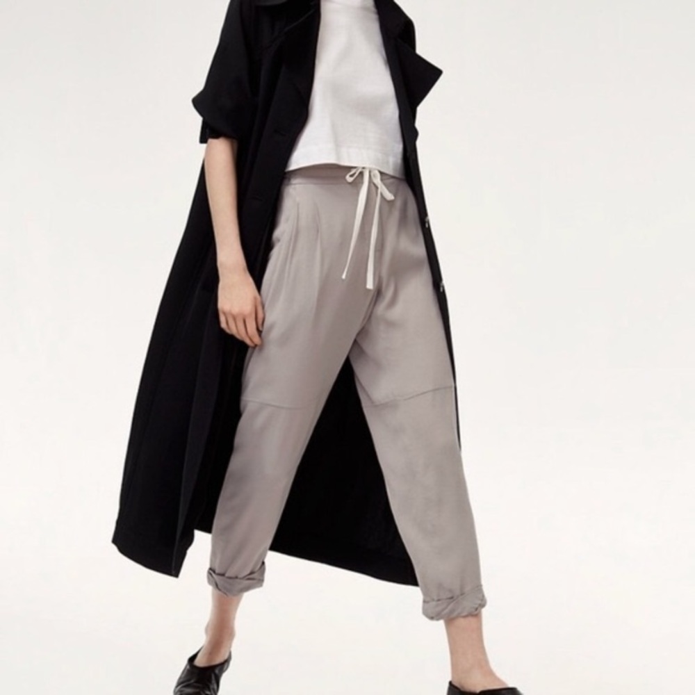 Gray Linen Blend Marais Pant